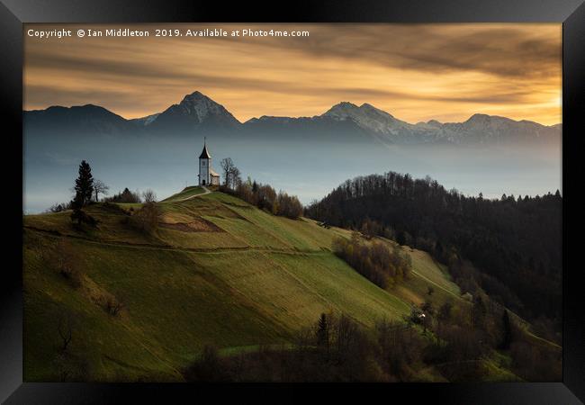 Jamnik church of Saints Primus and Felician Framed Print by Ian Middleton