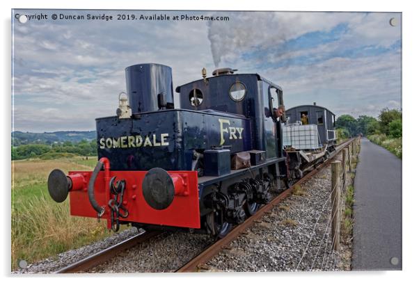 Fry's Sentinel No 7492 at Avon Valley Acrylic by Duncan Savidge