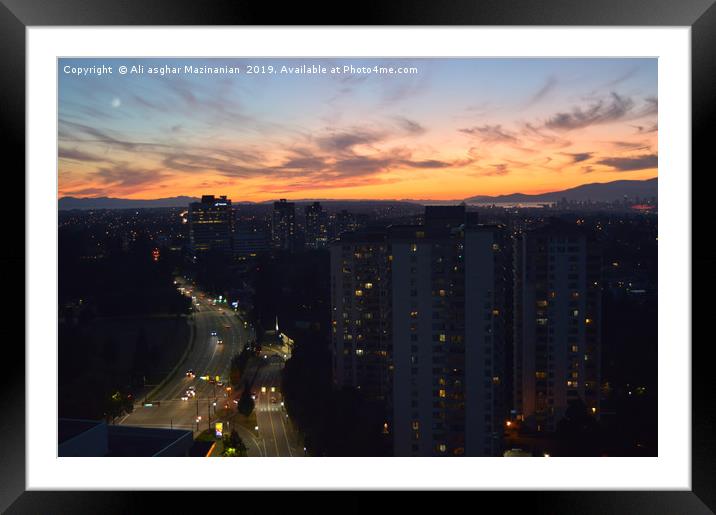  Evening of Burnaby sky, Framed Mounted Print by Ali asghar Mazinanian