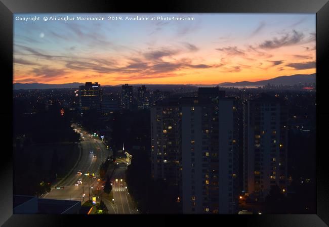  Evening of Burnaby sky, Framed Print by Ali asghar Mazinanian