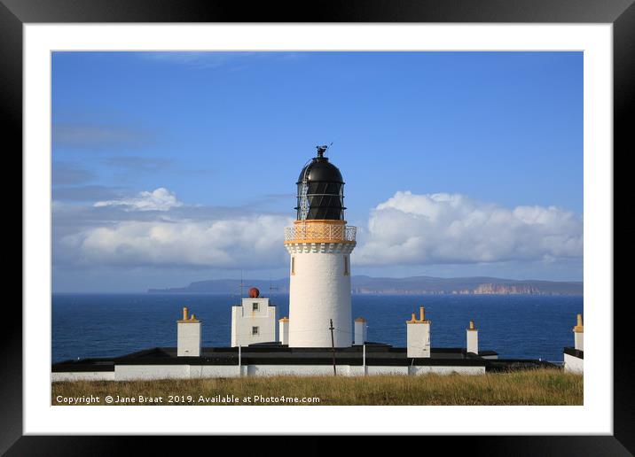 Guiding Light on Scotland's Edge Framed Mounted Print by Jane Braat