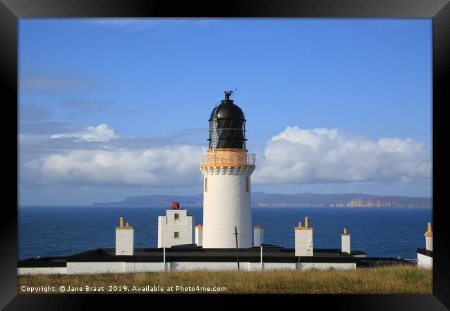 Guiding Light on Scotland's Edge Framed Print by Jane Braat