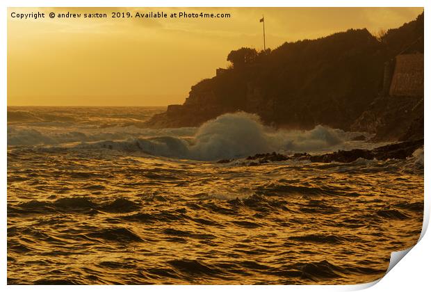 SUNSET WAVES Print by andrew saxton