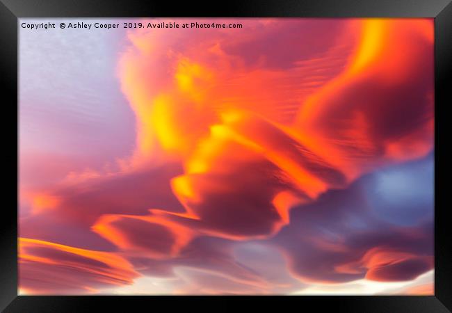 Dawn clouds Framed Print by Ashley Cooper
