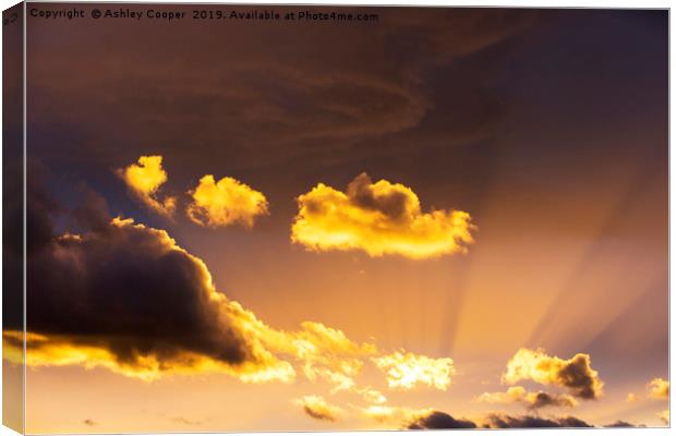 Sunset clouds. Canvas Print by Ashley Cooper
