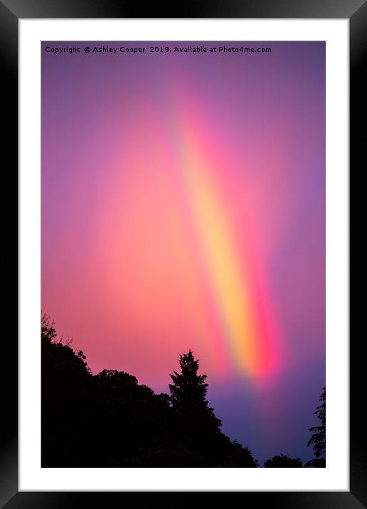 Rainbow at sunset Framed Mounted Print by Ashley Cooper