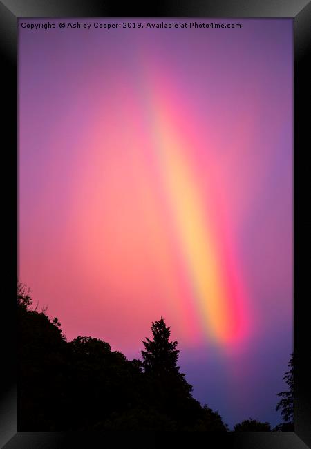 Rainbow at sunset Framed Print by Ashley Cooper