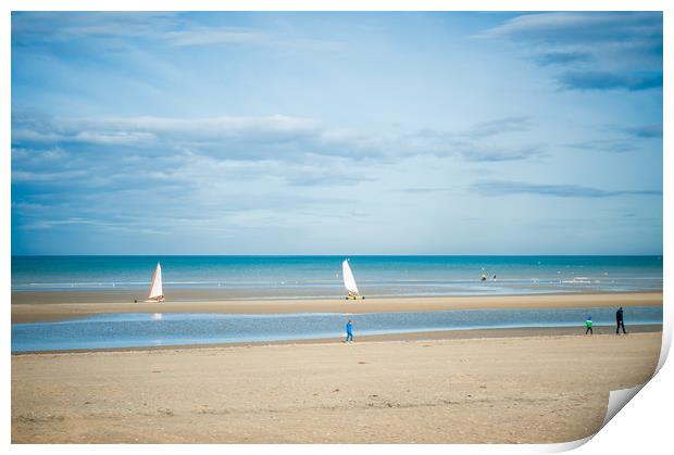 Sand yacht in autumn Print by youri Mahieu