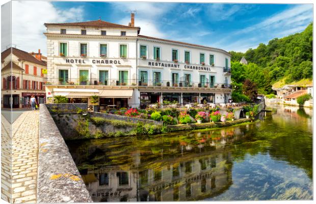 Hotel Chabrol , Brantome in the Dordogne. France Canvas Print by Rob Lester