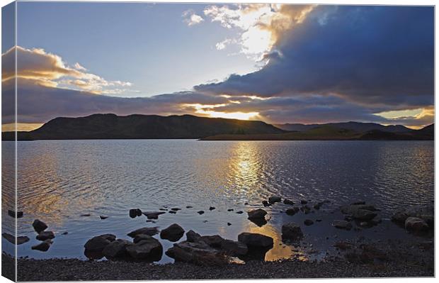 Sunset on Loch Tarff Canvas Print by Jacqi Elmslie