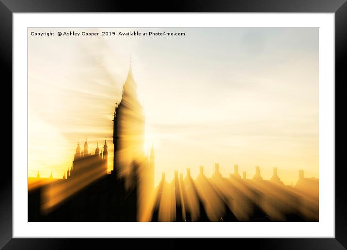 The Houses of Parliament and Big Ben in London, UK Framed Mounted Print by Ashley Cooper