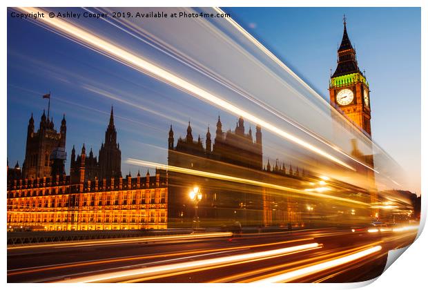 The Houses of Parliament and Big Ben Print by Ashley Cooper