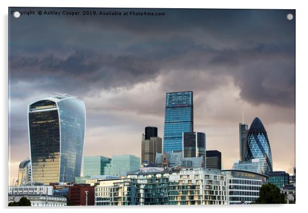London skyline. Acrylic by Ashley Cooper