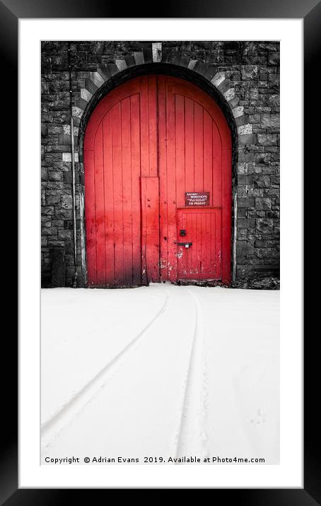 Red Railway Gate Framed Mounted Print by Adrian Evans