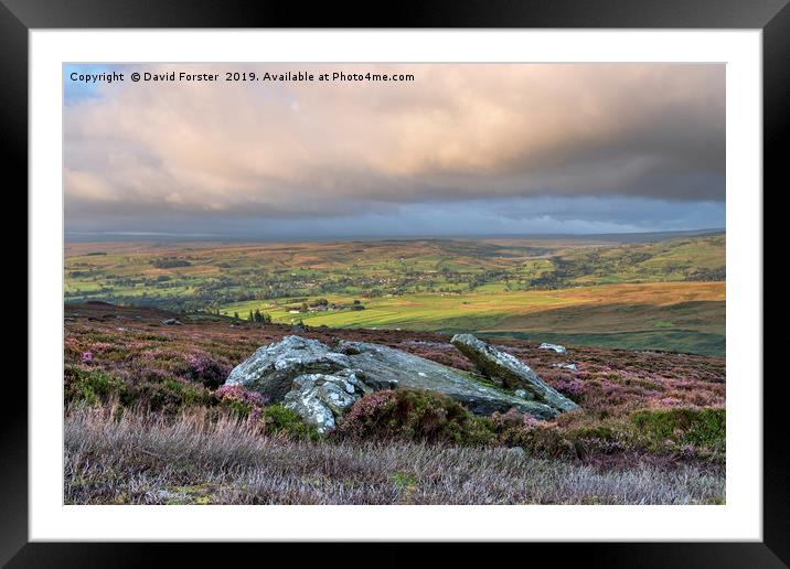 North Pennine Light, Teesdale, County Durham, UK.  Framed Mounted Print by David Forster