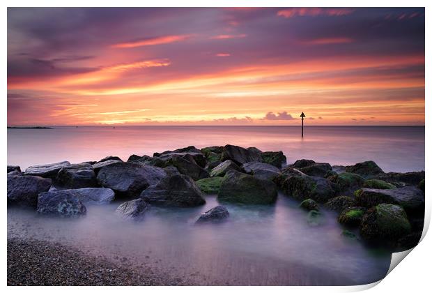 Holland on Sea sunrise Print by Rob Woolf