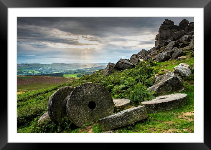 Peak District millstones Framed Mounted Print by Robbie Spencer