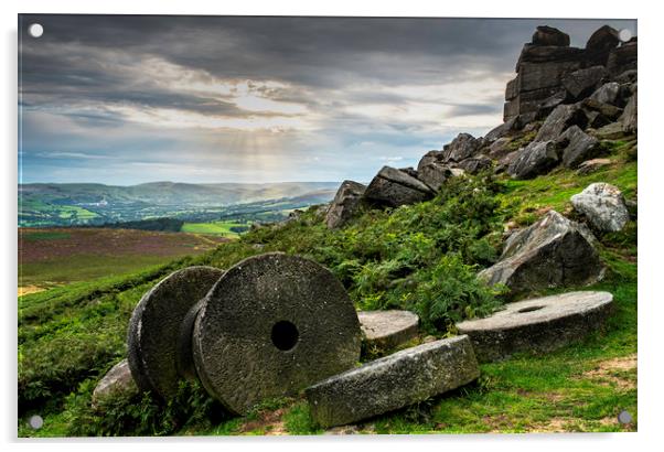 Peak District millstones Acrylic by Robbie Spencer