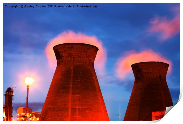 Colling tower glow. Print by Ashley Cooper