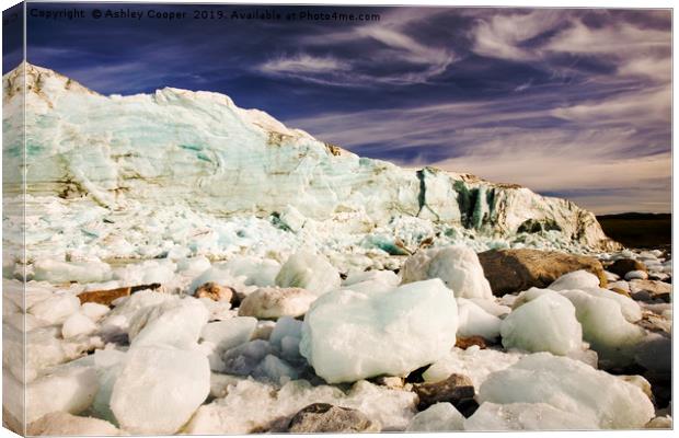 Collapsing glacier. Canvas Print by Ashley Cooper