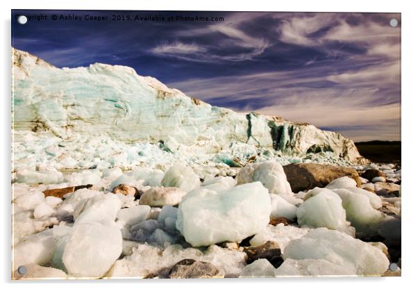 Collapsing glacier. Acrylic by Ashley Cooper