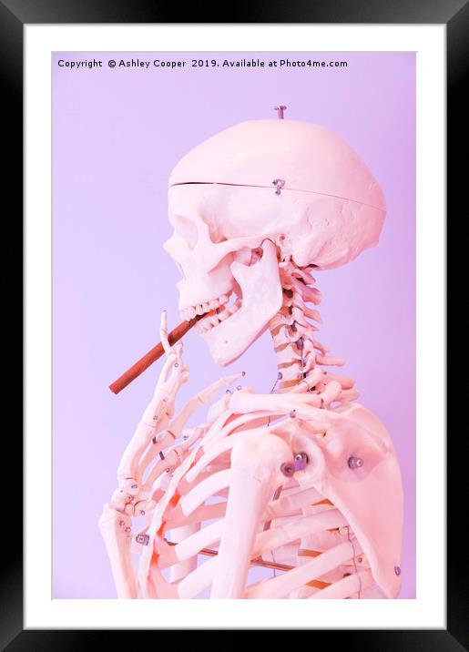 Skeleton smoker. Framed Mounted Print by Ashley Cooper