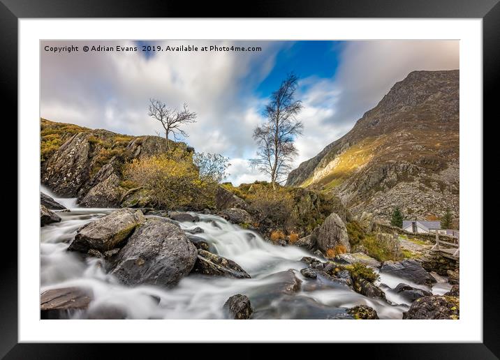Soothing Waters Snowdonia Framed Mounted Print by Adrian Evans