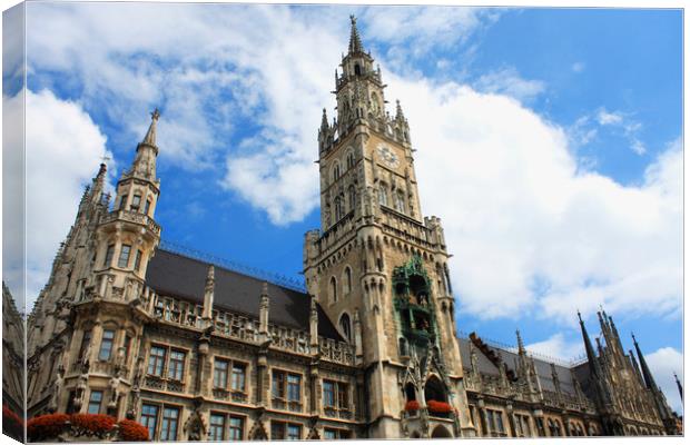 The Neue Rathaus (New Town Hall) is a magnificent  Canvas Print by M. J. Photography