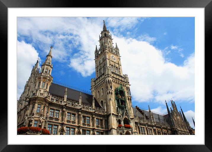 The Neue Rathaus (New Town Hall) is a magnificent  Framed Mounted Print by M. J. Photography