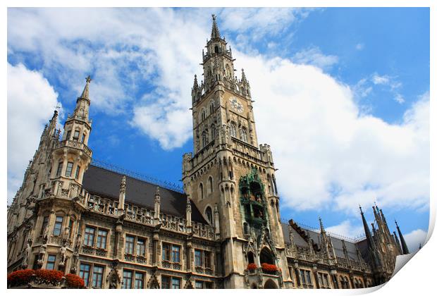 The Neue Rathaus (New Town Hall) is a magnificent  Print by M. J. Photography