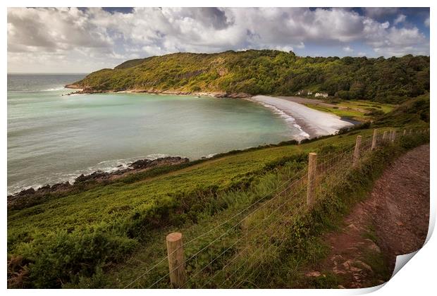 The path to Pwll Du bay Print by Leighton Collins