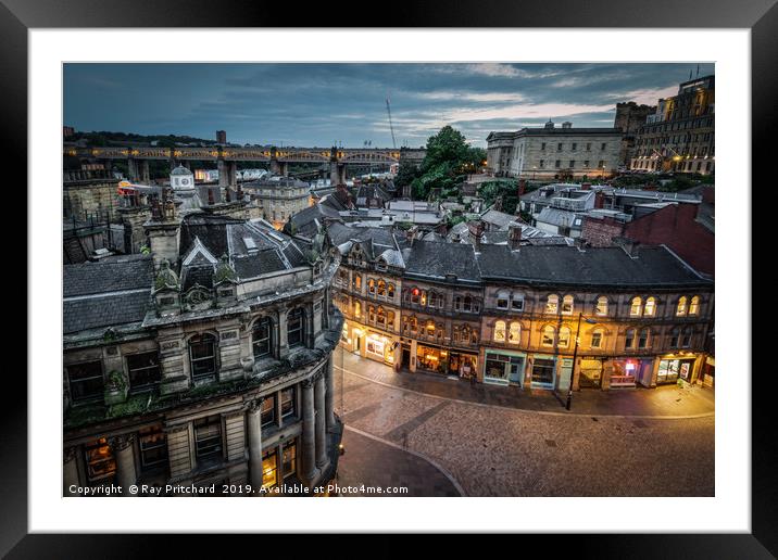 Streets of Newcastle Framed Mounted Print by Ray Pritchard