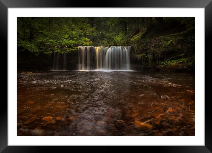 waterfalls of South Wales Framed Mounted Print by Leighton Collins
