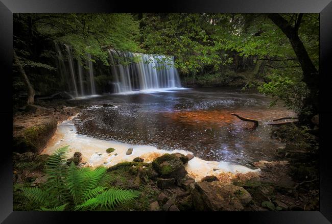Sgwd Ddwli Isaf waterfall South Wales Framed Print by Leighton Collins