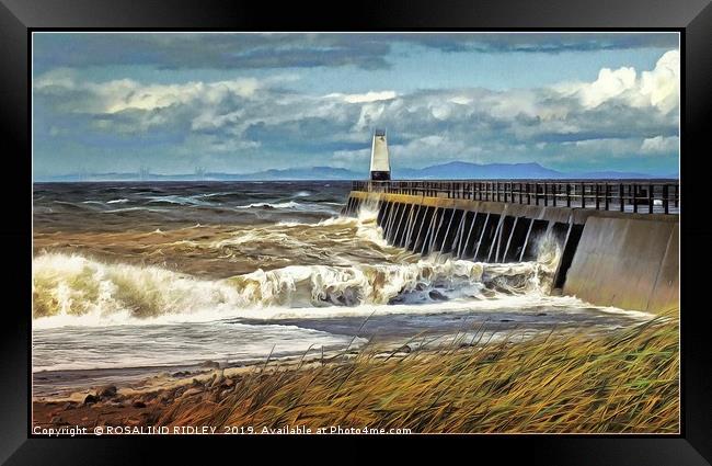 "Stormy seas at Maryport" Framed Print by ROS RIDLEY