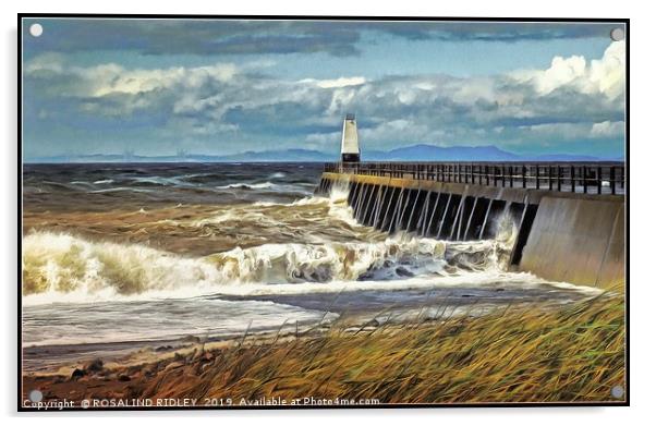 "Stormy seas at Maryport" Acrylic by ROS RIDLEY