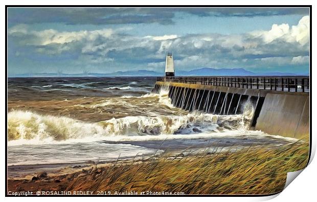 "Stormy seas at Maryport" Print by ROS RIDLEY