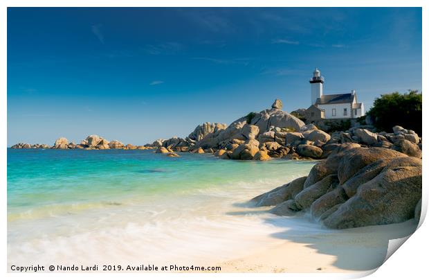 Pontusval Lighthouse Print by DiFigiano Photography