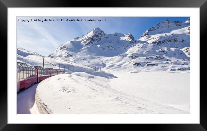 Bernina Express. Framed Mounted Print by Angela Aird