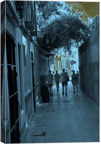 Narrow street in infrared Canvas Print by Jose Manuel Espigares Garc