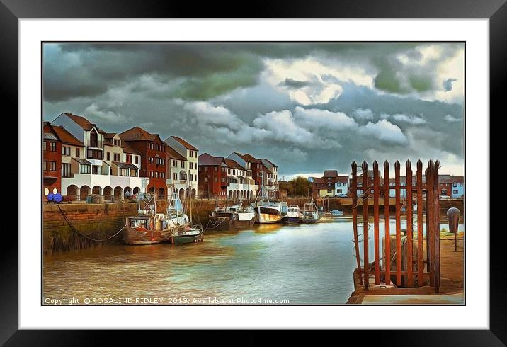 "Storm clouds gather over Maryport harbour" Framed Mounted Print by ROS RIDLEY