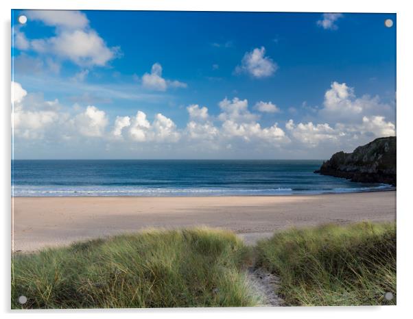Barafundle Beach, Pembrokeshire, Wales. Acrylic by Colin Allen
