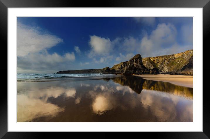 Bedruthan Steps, Cornwall Framed Mounted Print by Maggie McCall