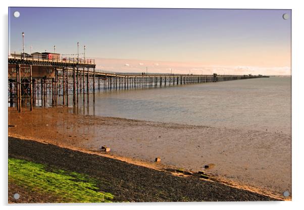Southend on Sea Pier and Beach Essex Acrylic by Andy Evans Photos