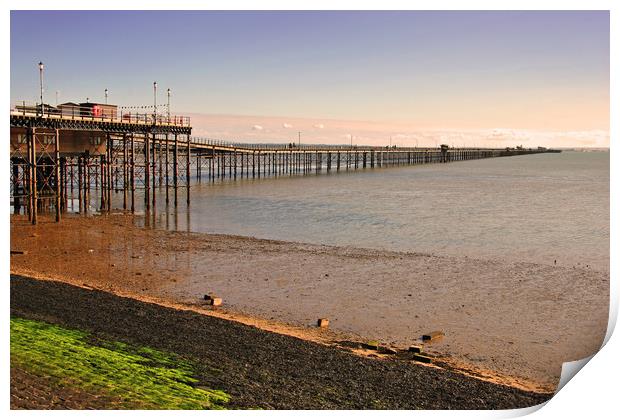 Southend on Sea Pier and Beach Essex Print by Andy Evans Photos