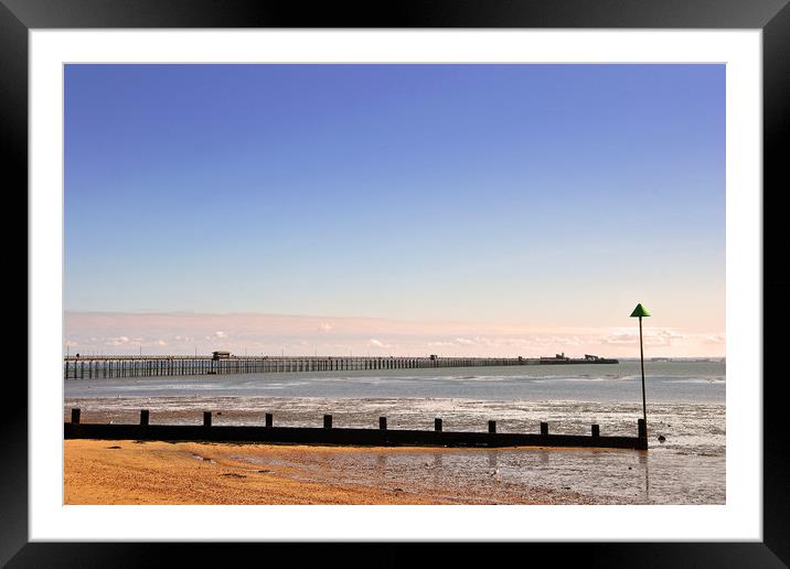 Southend Pier Three Shells Beach Essex Framed Mounted Print by Andy Evans Photos