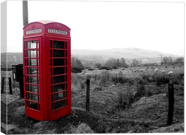 Phone box in Wales Canvas Print by Craig Bottomley