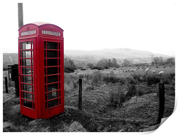 Phone box in Wales Print by Craig Bottomley