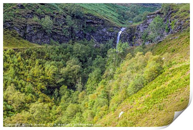 Blaenrhondda Waterfall Rhondda Fawr Wales Print by Nick Jenkins