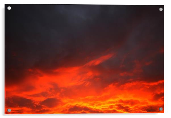 Swansea Amazing Sunset Acrylic by HELEN PARKER